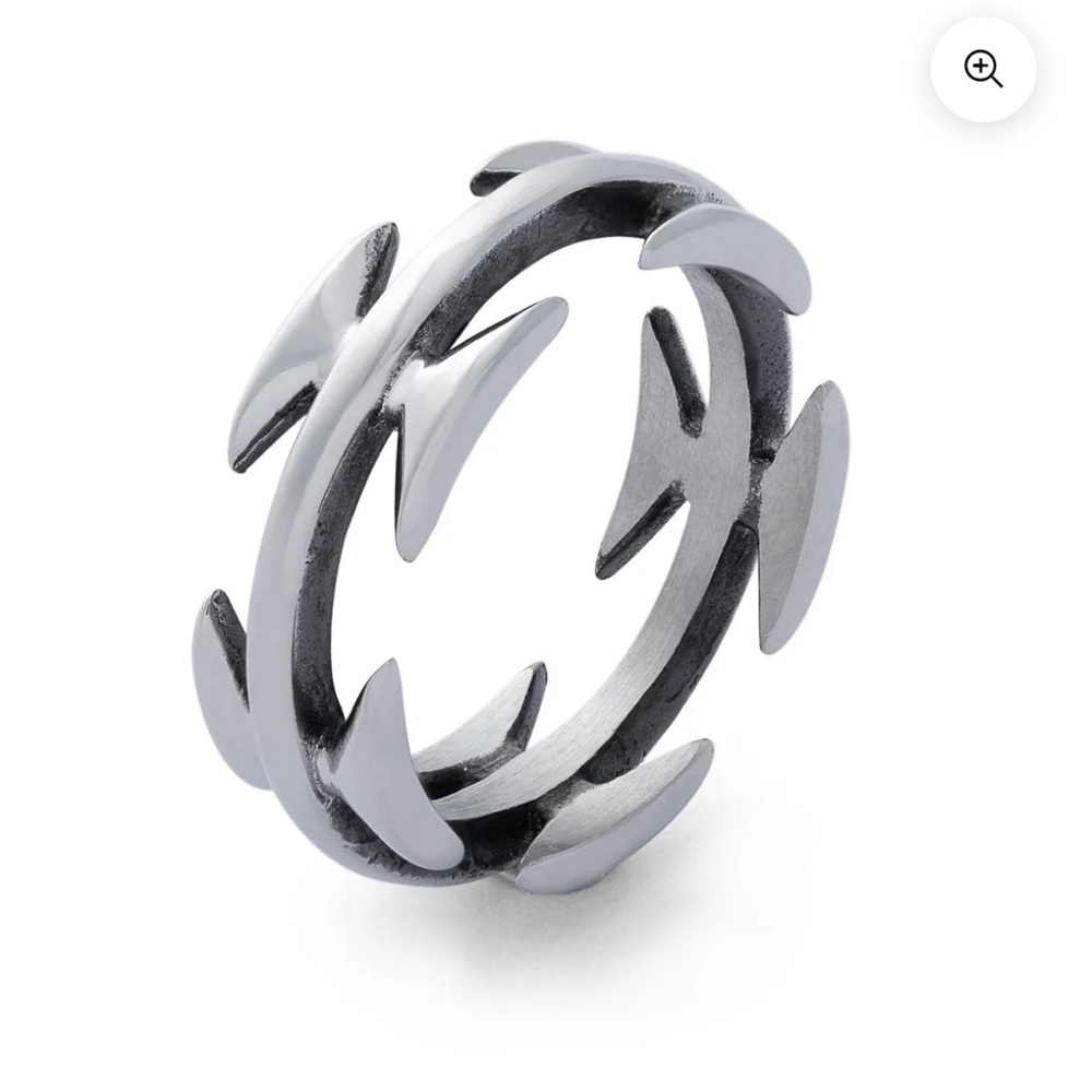 Unisex Silver Razor Ring
